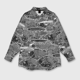 Мужская рубашка oversize 3D с принтом Экзотические рыбы и кораллы в Санкт-Петербурге,  |  | 