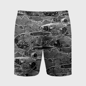 Мужские шорты спортивные с принтом Экзотические рыбы и кораллы в Курске,  |  | 