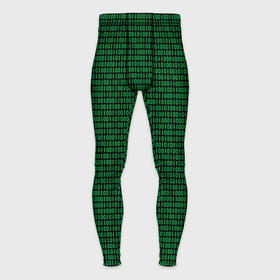 Мужские тайтсы 3D с принтом Зелёный бинарный код ,  |  | Тематика изображения на принте: 