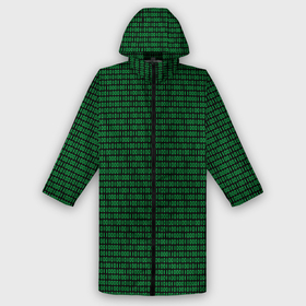 Мужской дождевик 3D с принтом Зелёный бинарный код в Белгороде,  |  | 