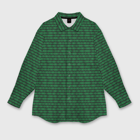 Мужская рубашка oversize 3D с принтом Зелёный бинарный код в Белгороде,  |  | 