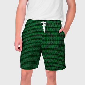 Мужские шорты 3D с принтом Зелёный бинарный код в Белгороде,  полиэстер 100% | прямой крой, два кармана без застежек по бокам. Мягкая трикотажная резинка на поясе, внутри которой широкие завязки. Длина чуть выше колен | 