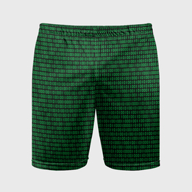 Мужские шорты спортивные с принтом Зелёный бинарный код в Екатеринбурге,  |  | 