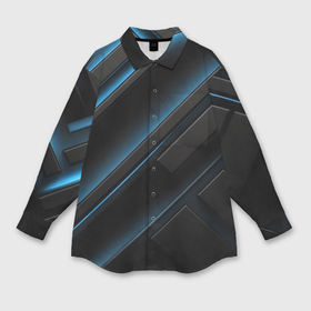 Мужская рубашка oversize 3D с принтом Вихри темноты черного в Курске,  |  | 