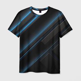 Мужская футболка 3D с принтом Вихри темноты черного в Курске, 100% полиэфир | прямой крой, круглый вырез горловины, длина до линии бедер | 