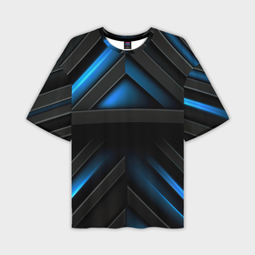 Мужская футболка oversize 3D с принтом Вихри темноты синего в Курске,  |  | 