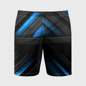 Мужские шорты спортивные с принтом Вихри темноты синего ,  |  | 