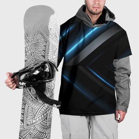 Накидка на куртку 3D с принтом Разрыв реальности синего и черного , 100% полиэстер |  | Тематика изображения на принте: 