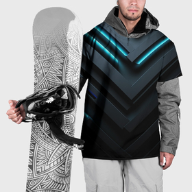Накидка на куртку 3D с принтом Черный и синий фон с абстракцией в Санкт-Петербурге, 100% полиэстер |  | 