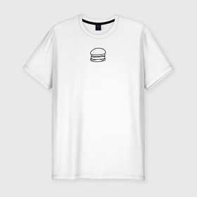 Мужская футболка хлопок Slim с принтом Простой бургер , 92% хлопок, 8% лайкра | приталенный силуэт, круглый вырез ворота, длина до линии бедра, короткий рукав | 
