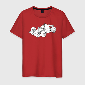 Мужская футболка хлопок с принтом Формула 1 мультяшная , 100% хлопок | прямой крой, круглый вырез горловины, длина до линии бедер, слегка спущенное плечо. | 