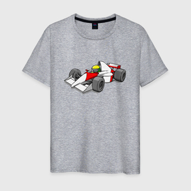 Мужская футболка хлопок с принтом Формула 1 мультяшная МакЛарен , 100% хлопок | прямой крой, круглый вырез горловины, длина до линии бедер, слегка спущенное плечо. | Тематика изображения на принте: 