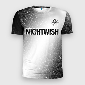 Мужская футболка 3D Slim с принтом Nightwish glitch на светлом фоне посередине в Курске, 100% полиэстер с улучшенными характеристиками | приталенный силуэт, круглая горловина, широкие плечи, сужается к линии бедра | 
