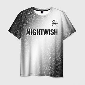 Мужская футболка 3D с принтом Nightwish glitch на светлом фоне посередине в Новосибирске, 100% полиэфир | прямой крой, круглый вырез горловины, длина до линии бедер | 