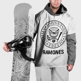 Накидка на куртку 3D с принтом Ramones glitch на светлом фоне , 100% полиэстер |  | 