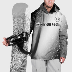 Накидка на куртку 3D с принтом Twenty One Pilots glitch на светлом фоне посередине в Кировске, 100% полиэстер |  | 