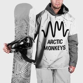 Накидка на куртку 3D с принтом Arctic Monkeys glitch на светлом фоне в Петрозаводске, 100% полиэстер |  | 