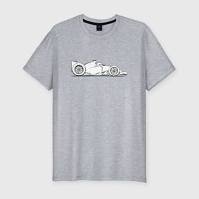 Мужская футболка хлопок Slim с принтом Формула 1 мультяшная сбоку в Кировске, 92% хлопок, 8% лайкра | приталенный силуэт, круглый вырез ворота, длина до линии бедра, короткий рукав | 