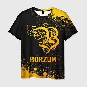 Мужская футболка 3D с принтом Burzum   gold gradient в Белгороде, 100% полиэфир | прямой крой, круглый вырез горловины, длина до линии бедер | Тематика изображения на принте: 
