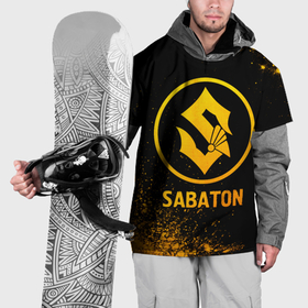 Накидка на куртку 3D с принтом Sabaton   gold gradient в Тюмени, 100% полиэстер |  | Тематика изображения на принте: 