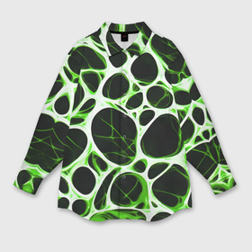 Мужская рубашка oversize 3D с принтом Зелёная морская волна в Белгороде,  |  | 