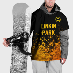 Накидка на куртку 3D с принтом Linkin Park   gold gradient посередине в Белгороде, 100% полиэстер |  | Тематика изображения на принте: 