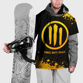 Накидка на куртку 3D с принтом Three Days Grace   gold gradient в Белгороде, 100% полиэстер |  | 