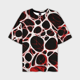 Мужская футболка oversize 3D с принтом Красная морская волна в Белгороде,  |  | 