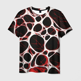 Мужская футболка 3D с принтом Красная морская волна в Белгороде, 100% полиэфир | прямой крой, круглый вырез горловины, длина до линии бедер | Тематика изображения на принте: 