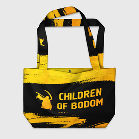 Пляжная сумка 3D с принтом Children of Bodom   gold gradient по горизонтали в Тюмени, 100% полиэстер | застегивается на металлическую кнопку; внутренний карман застегивается на молнию. Стенки укреплены специальным мягким материалом, чтобы защитить содержимое от несильных ударов
 | 