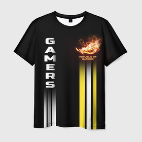 Мужская футболка 3D с принтом Gamers minimalistic , 100% полиэфир | прямой крой, круглый вырез горловины, длина до линии бедер | 