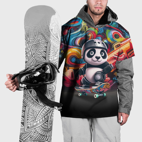 Накидка на куртку 3D с принтом Панда   крутой скейтбордист на фоне граффити в Белгороде, 100% полиэстер |  | Тематика изображения на принте: 
