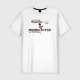 Мужская футболка хлопок Slim с принтом Depeche mode live tribute band в Санкт-Петербурге, 92% хлопок, 8% лайкра | приталенный силуэт, круглый вырез ворота, длина до линии бедра, короткий рукав | 