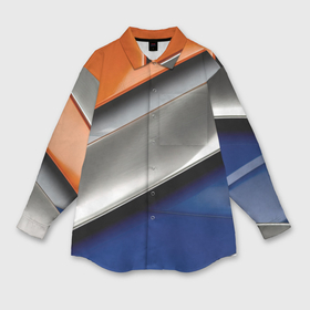 Мужская рубашка oversize 3D с принтом Разноцветные полоски в Петрозаводске,  |  | 