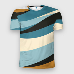 Мужская футболка 3D Slim с принтом Полосы ретро цветов в Белгороде, 100% полиэстер с улучшенными характеристиками | приталенный силуэт, круглая горловина, широкие плечи, сужается к линии бедра | Тематика изображения на принте: 
