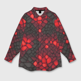 Мужская рубашка oversize 3D с принтом Красный трескающийся камень в Белгороде,  |  | Тематика изображения на принте: 