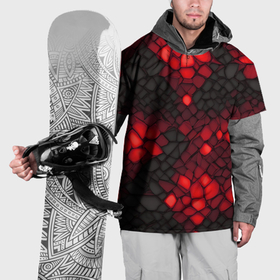 Накидка на куртку 3D с принтом Красный трескающийся камень в Белгороде, 100% полиэстер |  | Тематика изображения на принте: 