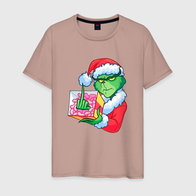 Мужская футболка хлопок с принтом Гринч без подарка в Екатеринбурге, 100% хлопок | прямой крой, круглый вырез горловины, длина до линии бедер, слегка спущенное плечо. | 
