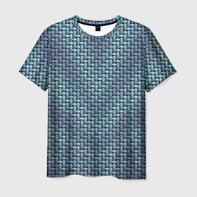 Мужская футболка 3D с принтом Текстура саржевого переплетения в Санкт-Петербурге, 100% полиэфир | прямой крой, круглый вырез горловины, длина до линии бедер | 