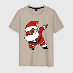 Мужская футболка хлопок с принтом Santa dabbing dance , 100% хлопок | прямой крой, круглый вырез горловины, длина до линии бедер, слегка спущенное плечо. | 
