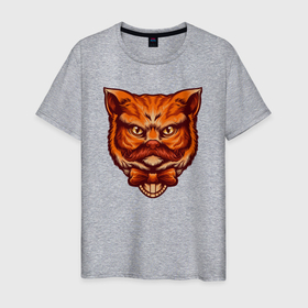 Мужская футболка хлопок с принтом Рыжий усатый кот в Белгороде, 100% хлопок | прямой крой, круглый вырез горловины, длина до линии бедер, слегка спущенное плечо. | 