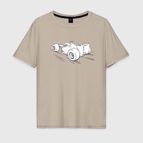 Мужская футболка хлопок Oversize с принтом Формульный болид , 100% хлопок | свободный крой, круглый ворот, “спинка” длиннее передней части | Тематика изображения на принте: 