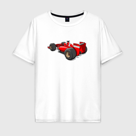 Мужская футболка хлопок Oversize с принтом Формула 1 Ferrari в Курске, 100% хлопок | свободный крой, круглый ворот, “спинка” длиннее передней части | 