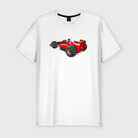 Мужская футболка хлопок Slim с принтом Формула 1 Ferrari в Курске, 92% хлопок, 8% лайкра | приталенный силуэт, круглый вырез ворота, длина до линии бедра, короткий рукав | 