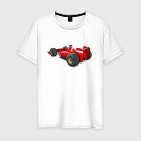 Мужская футболка хлопок с принтом Формула 1 Ferrari , 100% хлопок | прямой крой, круглый вырез горловины, длина до линии бедер, слегка спущенное плечо. | 