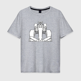 Мужская футболка хлопок Oversize с принтом Formula 1 в Белгороде, 100% хлопок | свободный крой, круглый ворот, “спинка” длиннее передней части | Тематика изображения на принте: 