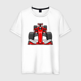 Мужская футболка хлопок с принтом Formula 1 Ferrari в Курске, 100% хлопок | прямой крой, круглый вырез горловины, длина до линии бедер, слегка спущенное плечо. | 