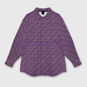 Мужская рубашка oversize 3D с принтом Фиолетовая текстура саржевого переплетения в Санкт-Петербурге,  |  | 