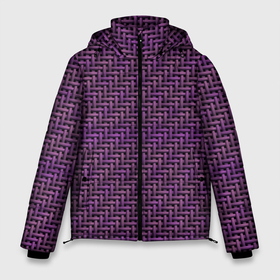 Мужская зимняя куртка 3D с принтом Фиолетовая текстура саржевого переплетения в Санкт-Петербурге, верх — 100% полиэстер; подкладка — 100% полиэстер; утеплитель — 100% полиэстер | длина ниже бедра, свободный силуэт Оверсайз. Есть воротник-стойка, отстегивающийся капюшон и ветрозащитная планка. 

Боковые карманы с листочкой на кнопках и внутренний карман на молнии. | 