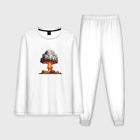 Мужская пижама с лонгсливом хлопок с принтом Ядерный гриб в Кировске,  |  | 